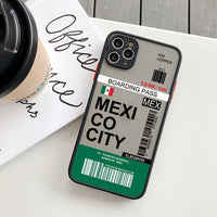 Fashion Design New York Seoul Tokyo Boarding Pass Ticket Case for iPhone 14 13 12 series