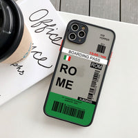 Fashion Design New York Seoul Tokyo Boarding Pass Ticket Case for iPhone 14 13 12 series