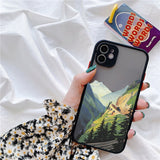 Hand Painted Pattern Mountain Scenery Case for iPhone 14 13 12 series