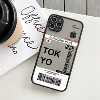 Fashion Design New York Seoul Tokyo Boarding Pass Ticket Case for iPhone 14 13 12 series