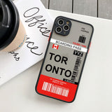 Fashion Design New York Seoul Tokyo Boarding Pass Ticket Case for iPhone 14 13 12 series