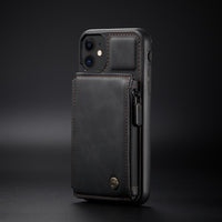 Luxury Retro Fashion Leather Zipper Wallet Flip Case For iPhone 13 Series
