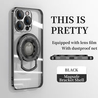 Colorful Electroplated Magnetic Ring Bracket Transparent Shockproof Case For iPhone 14 13 12 series