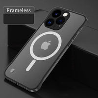 Magsafe Magnetic Frameless Matte Borderless Soft TPU Case For iPhone 15 14 13 12 series