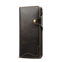 360 Protective Genuine Leather Wallet Card Slot Holder for Samsung Galaxy S22 Ultra Plus