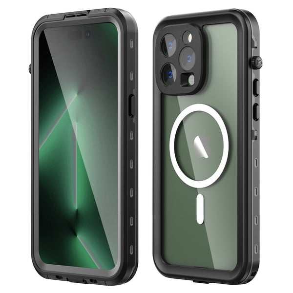 IP68 Waterproof Wireless Charging Transparent Armor Case for iPhone 14 series
