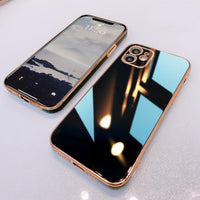 Luxury Plating Frame 6D Bling Soft Silicone Case for iPhone 13 12 Series