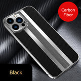 Metal Lens Protection Luxury Carbon Fiber Pattern Shockproof Case for iPhone 13 12 11 Pro Max