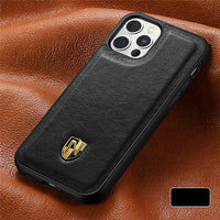 Ultra Thin Genuine Cowhide Leather Luxury Business Case for iPhone 13 12 Pro Max Mini