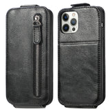 Luxury Leather Zipper Wallet Full Protection Shockproof Case for iPhone 13 12 Pro Max Mini