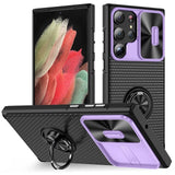 Shockproof Slide Camera Ring Bracket Soft TPU Case For Samsung Galaxy S23 S22 S21 Ultra Plus