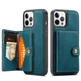 Detachable Card Slot Flip Leather Magnet Wallet Case for iPhone 15 14 13 12 series