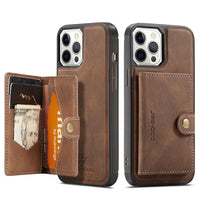 Detachable Card Slot Flip Leather Magnet Wallet Case for iPhone 15 14 13 12 series