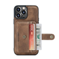 2 in 1 Detachable Card Pocket Luxury Leather Magnetic Case for iPhone 13 12 11 Series
