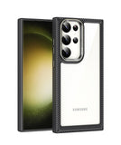 Crystal Clear Transparent Hard PC Soft TPU Shockproof Case With Metal Lens Protection For Samsung Galaxy S23 Ultra