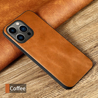 Genuine Oil Wax Leather Phone Case for iPhone 13 12 11 Pro Max Mini