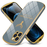 Luxury Gold Plating Lens Protection Elk Pattern Oval Soft Case For iPhone 12 11 Series