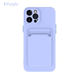 Soft Silicone Shockproof Card Slot Holder Case For iPhone 13 12 Series