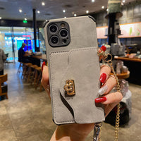 Purse Flannel Pattern Leather Bag Case for iPhone 13 12 11 Pro Max Mini