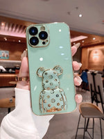 Cute Bear Stand Case for iPhone 14 13 12 series