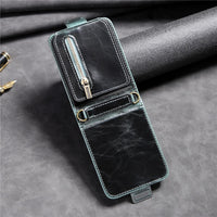 Luxury Leather Zipper Wallet 360° Full Protection Case For Samsung Galaxy Z Flip 3