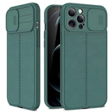 Luxury Leather Case with Slide Camera Lens Protection for iPhone 14 13 12 series