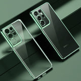 Luxury Transparent Plating Camera Protection Soft Silicone Case For Samsung Galaxy S21 S20 Series