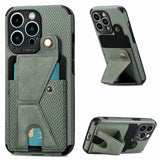 Carbon Fiber Leather Wallet Case for iPhone 13 12 11 Pro Max Mini