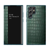 Luxury Leather Texture Window Flip Cover For Samsung S22 Ultra Plus