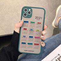 2021 Calendar TPU Hard Shockproof Case for iPhone 12 11 Series