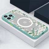 Luxury Magnetic Magsafe Cute Flower Shockproof Matte Hard Case For iPhone 14 13 12 series