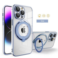 Magnetic For Magsafe Ring Stand Luxury Lens Protector Clear Soft Case For iPhone 14 13 12 series