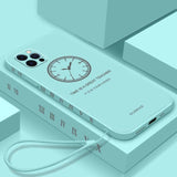 Liquid Silica Gel All inclusive Lens Clock Pattern Soft Case for iPhone 12 11 XS Series