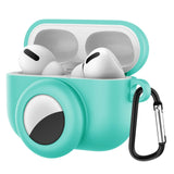 2 In1 Silicone Protective Case with Keychain For AirPods Pro & AirTag