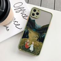 Cartoon Scenery Girl Shockproof Case for iPhone 14 13 12 series