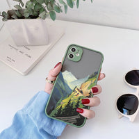 Cartoon Scenery Girl Shockproof Case for iPhone 14 13 12 series