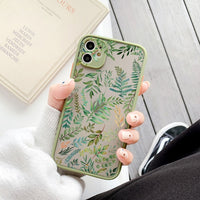 Palm Tree Leaves Plant Flower Shockproof Case for iPhone 14 13 12 series