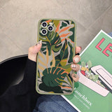 Palm Tree Leaves Plant Flower Shockproof Case for iPhone 14 13 12 series