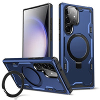 Magsafe Magnetic Wireless Charging Stand Hard PC Soft TPU Shockproof Armor Case For Samsung Galaxy S23 Ultra Plus