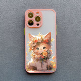 Cute Naughty Cat Soft TPU Case For iPhone 14 13 12 series