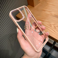 Luxury Transparent Shockproof Metal Camera Protection Candy Soft Frame Case for iPhone 13 12 11 Pro Max Mini
