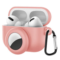 2 In1 Silicone Protective Case with Keychain For AirPods Pro & AirTag