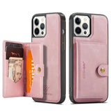 Detachable Card Slot Flip Leather Magnet Wallet Case for iPhone 15 14 13 12 series