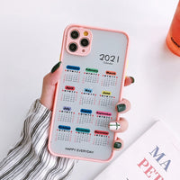 2021 Calendar TPU Hard Shockproof Case for iPhone 12 11 Series