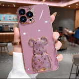 Cute Bear Stand Case for iPhone 14 13 12 series