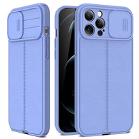 Luxury Leather Case with Slide Camera Lens Protection for iPhone 14 13 12 series