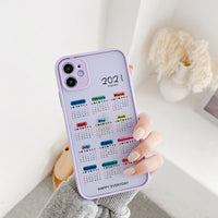 2021 Calendar TPU Hard Shockproof Case for iPhone 12 11 Series