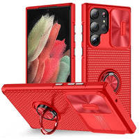 Shockproof Slide Camera Ring Bracket Soft TPU Case For Samsung Galaxy S23 S22 S21 Ultra Plus