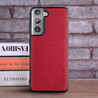 Luxury Textile Leather Skin Soft TPU Hard Cover for Samsung S21 Series