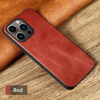 Genuine Oil Wax Leather Phone Case for iPhone 13 12 11 Pro Max Mini